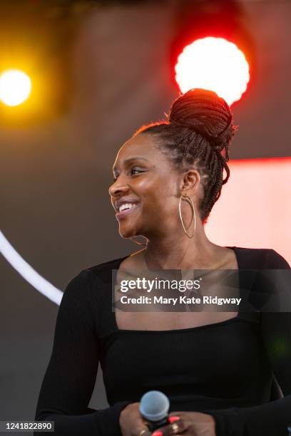 Legend, Crystal Langhorne, looks on during the Title IV Panel during the 2022 WNBA All-Star Weekend on July 9, 2022 in Chicago, Illinois. NOTE TO...