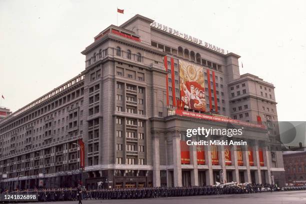 On the 66th anniversary of the Russian Revolution, Russians and tourists pour into Moscow to celebrate. Troops, tanks and bands parade through...