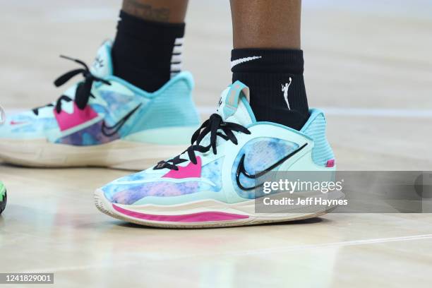 The sneakers worn by Jewell Loyd of Team Stewart during the 2022 AT&T WNBA All-Star Game on July 10, 2022 at Wintrust Arena in Chicago, Illinois....