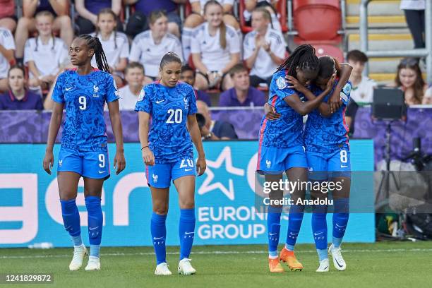 Onema Grace Geyoro of France celebrates after scoring her sides second goal during the UEFA Women's Euro England 2022 group D match between France...