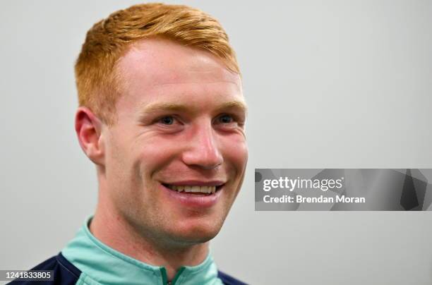 Wellington , New Zealand - 11 July 2022; Ciaran Frawley during an Ireland media conference at Sky Stadium in Wellington, New Zealand.