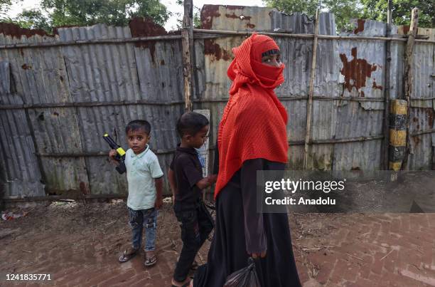 View from a refugee camp in Bangladesh's southern district of Cox's Bazar on July 10, 2022. Due to the long-standing oppression and violence in...
