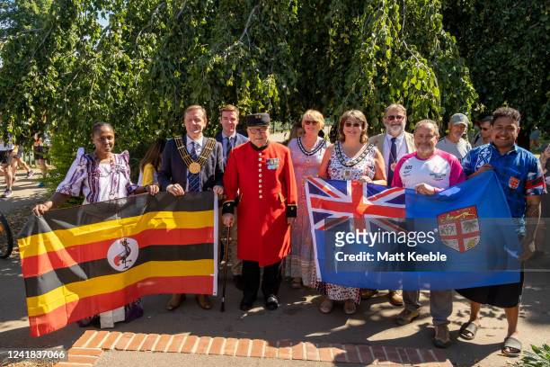 The Queen's Baton Relay visits Grantham as part of the Birmingham 2022 Queens Baton Relay on July 11, 2022 in Grantham, England. The Queen's Baton...