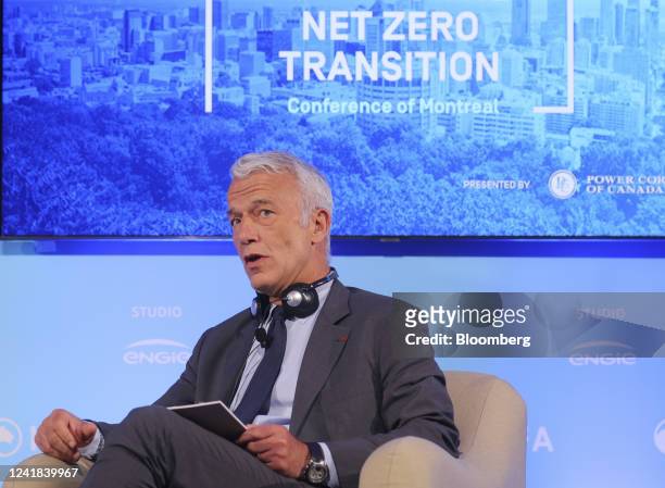 Patrick Martin, deputy chief executive officer of MEDEF, speaks during the International Economic Forum Of The Americas Conference of Montreal in...