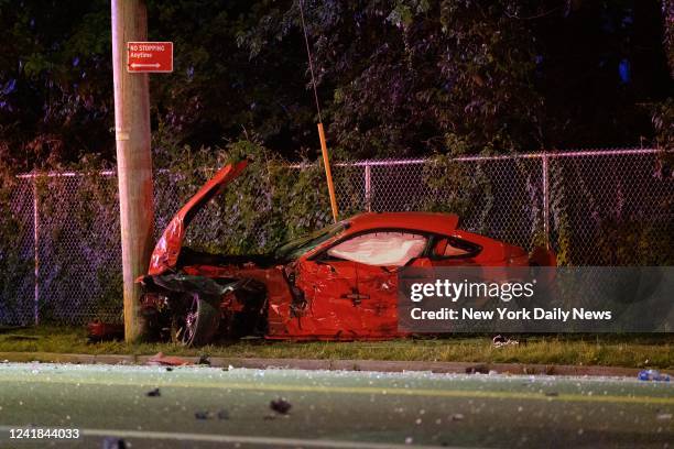 July 10: Police and firefighters respond to a multiple fatal car crash on Hylan Boulevard and Richards Avenue in Staten Island, New York City on...