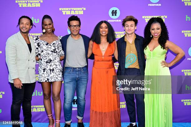 Cast and creators celebrate the premiere of Freeform's upcoming comedy Everythings Trash in Brooklyn, New York on Monday, July 11. The series debuts...