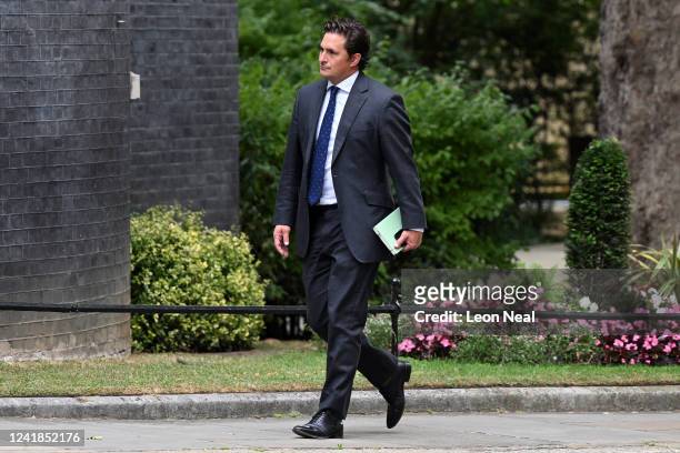 Minister of State, Johnny Mercer, arrives for a Cabinet meeting at 10 Downing Street on July 12, 2022 in London, England. Boris Johnson appointed new...