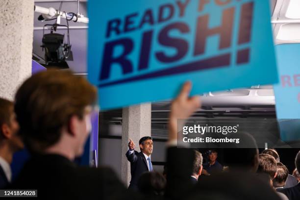 Rishi Sunak, former UK chancellor of the exchequer, during the campaign launch for his bid to become leader of the Conservative party in London, UK,...