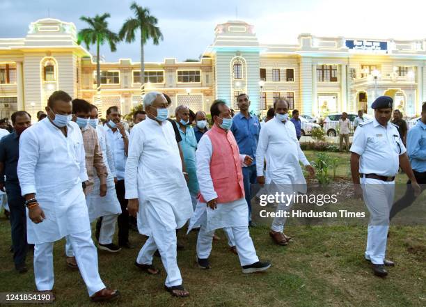 Bihar Chief Minister Nitish Kumar and Bihar Assembly Speaker Vijay Sinha take stock of the preparations ahead of Prime Minister Narendra Modis visit,...