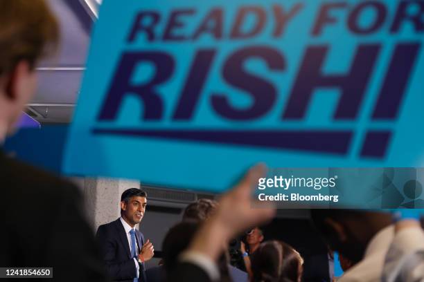 Rishi Sunak, former UK chancellor of the exchequer, during the campaign launch for his bid to become leader of the Conservative party in London, UK,...