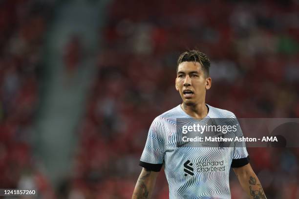 Roberto Firmino of Liverpool during the preseason friendly match between Liverpool and Manchester United at Rajamangala Stadium on July 12, 2022 in...