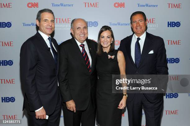 Managing editor Richard Stengel, former New York City Mayor Rudy Giuliani, Judith Giuliani and Co- President of HBO Richard Plepler attend Time...