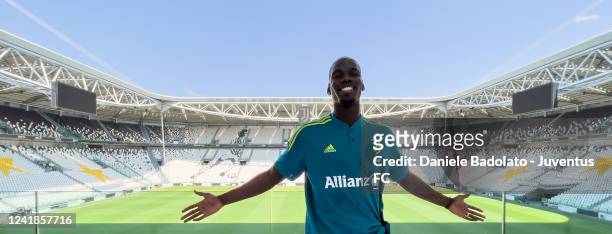 Juventus player Paul Pogba press conference at Allianz Stadium on July 12, 2022 in Turin, Italy.