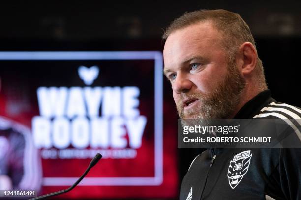 British soccer star Wayne Rooney speaks during a press conference where he was announced as the new Head Coach of Major League Soccer's DC United at...