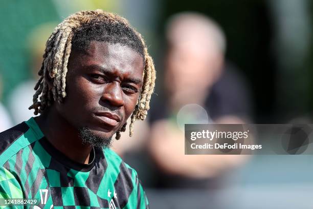 Kouadio Kone of Borussia Moenchengladbach looks on during the Borussia Mönchengladbach - Pre-Season Training Session on July 5, 2022 in...