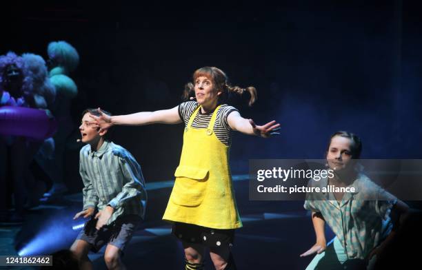 July 2022, Sweden, Stockholm: Actress Ida Breimo sings as Pippi Longstocking during the premiere of the circus musical "Pippi på Cirkus" . Photo:...