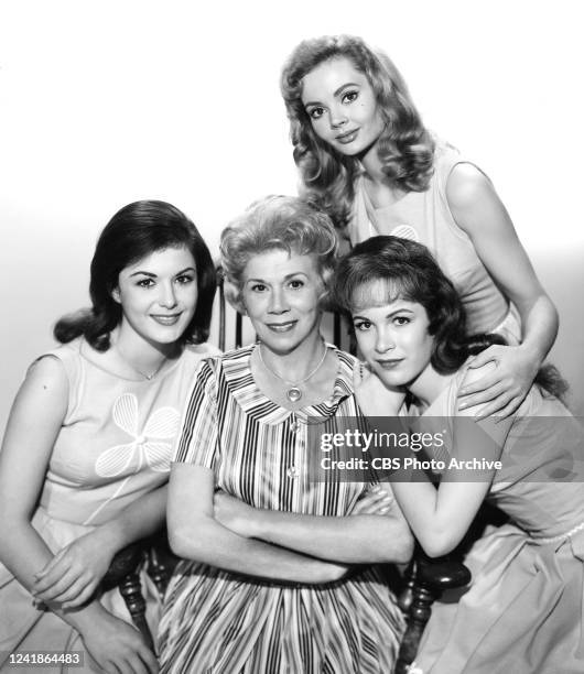 Clockwise from top: Jeannine Riley as Billie Jo Bradley, Linda Kaye as Betty Jo Bradley Elliot, Bea Benaderet as Kate Bradley, Pat Woodell as Bobbie...