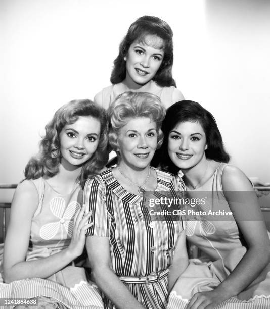 Clockwise from top:Linda Kaye as Betty Jo Bradley Elliot, Pat Woodell as Bobbie Jo Bradley, Bea Benaderet as Kate Bradley, Jeannine Riley as Billie...