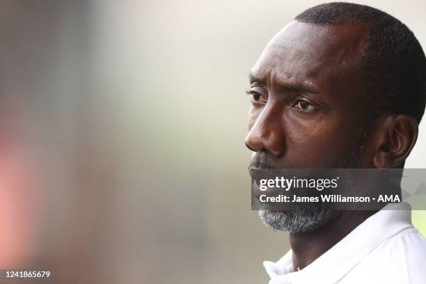 Jimmy Floyd Hasselbaink the manager / head coach of Burton Albion during the pre season friendly between Burton Albion and Nottingham Forest at...