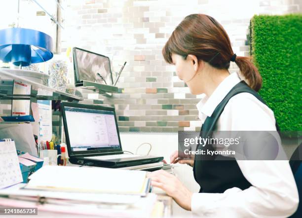 portrait of accountant at factory - file clerk stock pictures, royalty-free photos & images