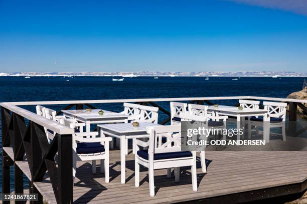 The outdoor dining area is pictured in the KOKS restaurant of double-Michelin-starred Faroese chef Poul Andrias Ziska housed in the Poul Egedes House...