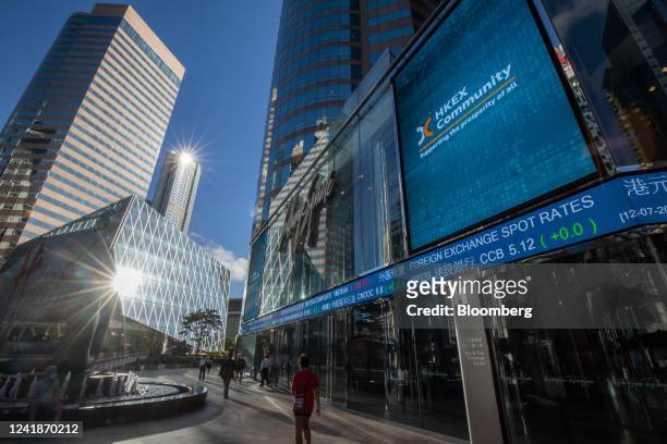 The Exchange Square Complex, which houses the Hong Kong Stock Exchange, in Hong Kong, China, on Wednesday, July 13, 2022. Hong Kong is likely to see...