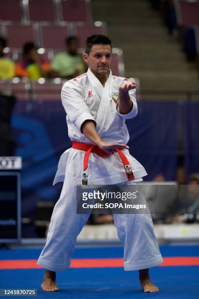 Antonio Diaz from Venezuela front view during Karate competition with Kata demonstration at The World Games 2022 in Birmingham. The games are a...