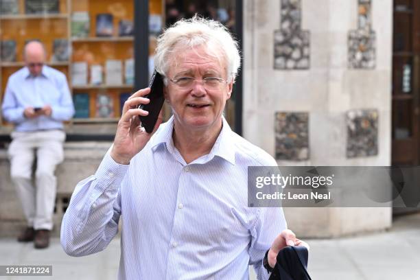 David Davis arrives at the launch of Penny Mordaunt's leadership campaign on July 13, 2022 in London, England. Mordaunt, Conservative MP for...