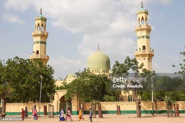 People are seen around Kano Grand Mosque in Kano, located in northern Nigeria and the capital of Kano State, Nigeria on July 11, 2022.