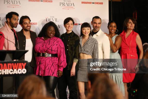 Principal cast members of &quot;The Devil Wears Prada, The Musical,&quot; from left, Christian Thompson, Michael Tacconi, Tiffany Mann, Christiana...