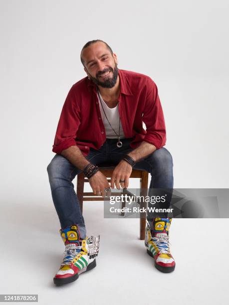 Franck Saurel from the film 'Our Father, The Devil' poses for a portrait during the 2022 Tribeca Film Festival at Spring Studio on June 13, 2022 in...