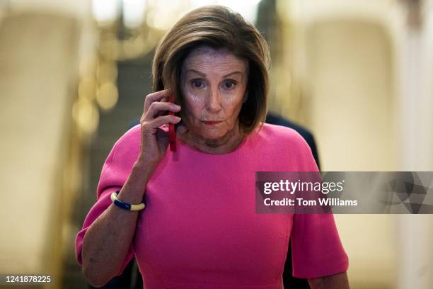 Speaker of the House Nancy Pelosi, D-Calif., is seen before a meeting of the House Democratic Caucus in the U.S. Capitol on Wednesday, July 13, 2022.