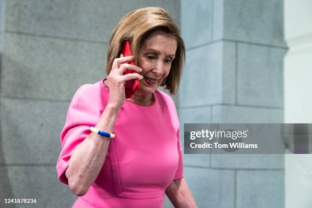 Speaker of the House Nancy Pelosi, D-Calif., is seen before a meeting of the House Democratic Caucus in the U.S. Capitol on Wednesday, July 13, 2022.