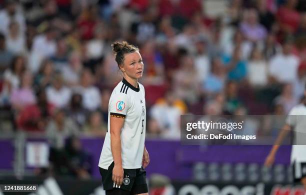 Marina Hegering of Germany looks on during the UEFA Women's Euro England 2022 group B match between Germany and Spain at Brentford Community Stadium...