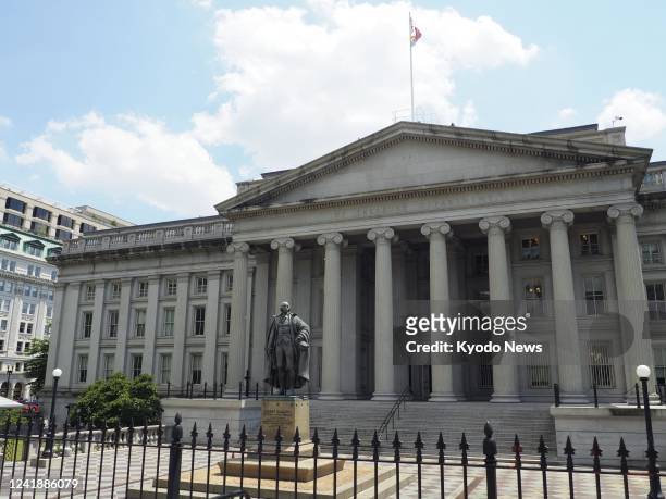 The U.S. Treasury building in Washington is pictured on July 1, 2022.