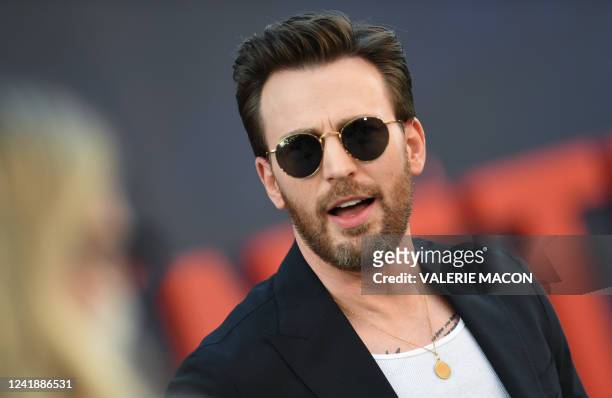 Actor Chris Evans attends Netflix's "The Gray Man" World Premiere at the Chinese theatre in Hollywood, California, July 13, 2022.