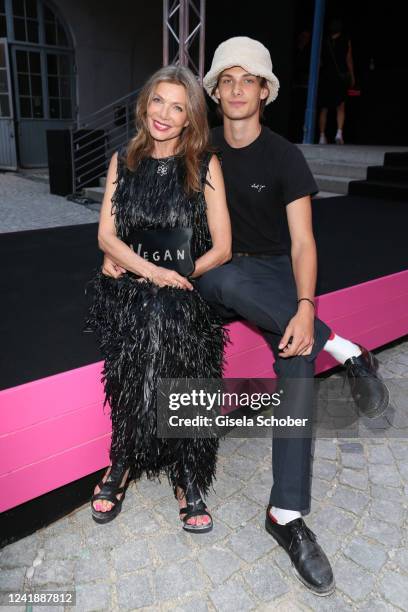 Ursula Karven and her son Liam Verres during the Giulia & Romeo vegan fashion show "Love is our Style" by Daniela Brunner at Praterinsel on July 13,...