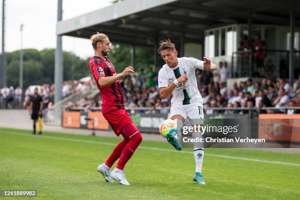 Hannes Wolf of Borussia Moenchengladbach in action during the friendly match between Borussia Moenchengladbach and Viktoria Koeln at Fohlenplatz at...