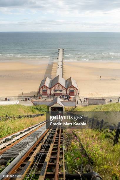 July 13: The Queen's Baton Relay visits Saltburn by the Sea as part of the Birmingham 2022 Queens Baton Relay on July 13, 2022 in Saltburn by the...