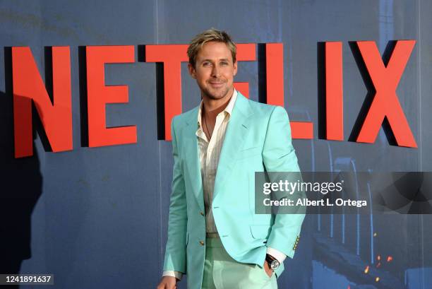Ryan Gosling arrives for the World Premiere Of Netflix's "The Gray Man" held at TCL Chinese Theatre on July 13, 2022 in Hollywood, California.