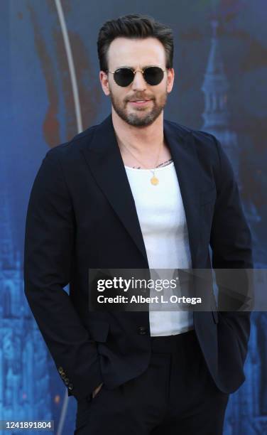 Chris Evans arrives for the World Premiere Of Netflix's "The Gray Man" held at TCL Chinese Theatre on July 13, 2022 in Hollywood, California.