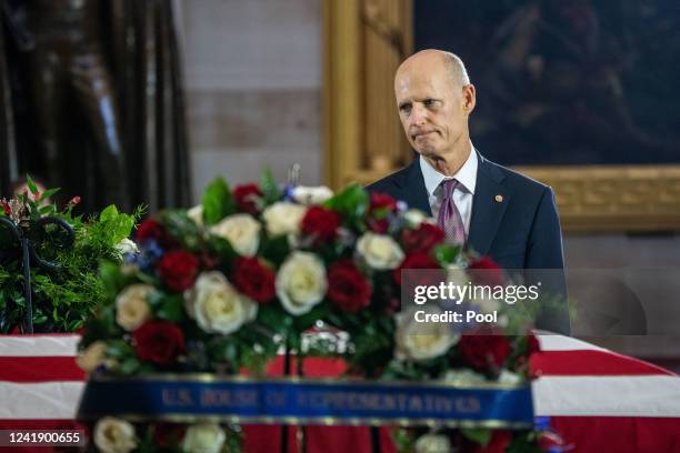 General David H. Berger, Commandant of the Marine Corps, pays his tribute at a Lying in Honor event held for Chief Warrant Officer 4 Hershel Woodrow...