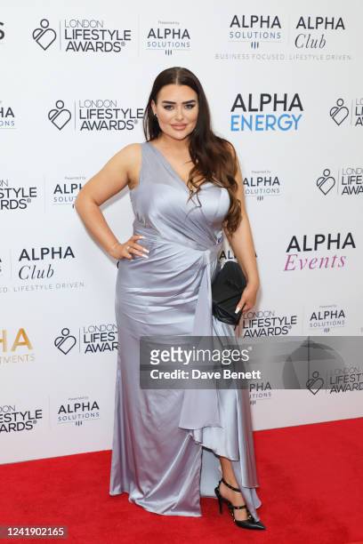 Amy Christophers attends the London Lifestyle Awards at The Landmark Hotel on July 14, 2022 in London, England.
