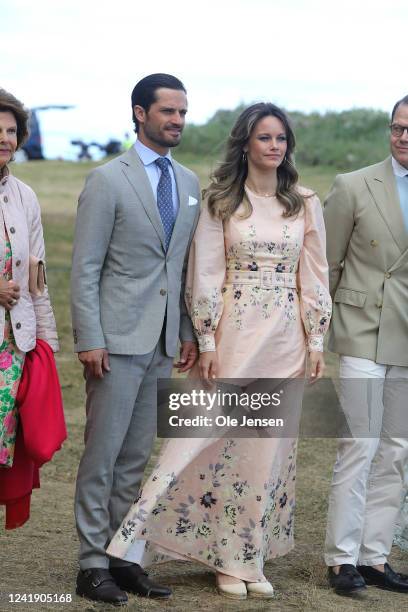 Prince Carl Philip of Sweden and Prinsesse Sofia af Sverige attend Crown Princess Victoria of Sweden's 45th birthday celebration at Borgholm...