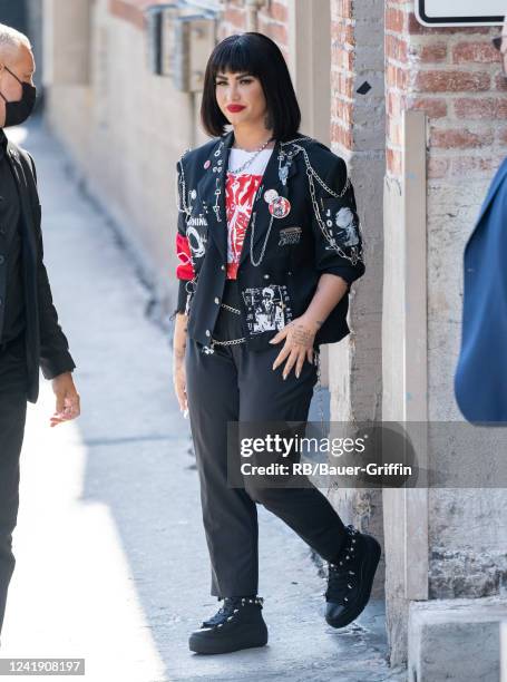 Demi Lovato is seen at "Jimmy Kimmel Live" on July 14, 2022 in Los Angeles, California.