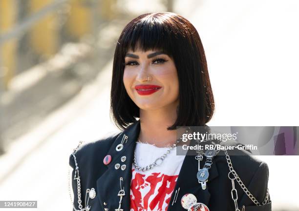 Demi Lovato is seen at "Jimmy Kimmel Live" on July 14, 2022 in Los Angeles, California.