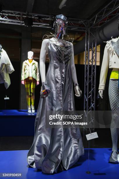 Mannequin of the designer Gattinoni is exhibited during the Robotizzati exhibition of Italian Fashion Experiments at the Serrería Belga space in...