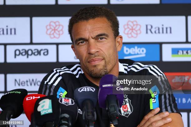 Head coach Valerien Ismael of Besiktas gives a press conference of during training session for the upcoming season in Tirol, Austria on July 15, 2022.