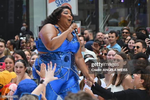 Singer Lizzo performs on NBC's "Today" at Rockefeller Plaza on July 15 in New York City.