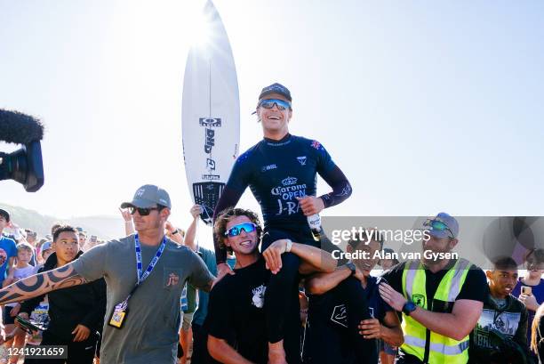 Ethan Ewing of Australia surfs in Heat 2 of the Semifinals at the Corona Open J-Bay on July 15, 2022 at Jeffreys Bay, Eastern Cape, South Africa.